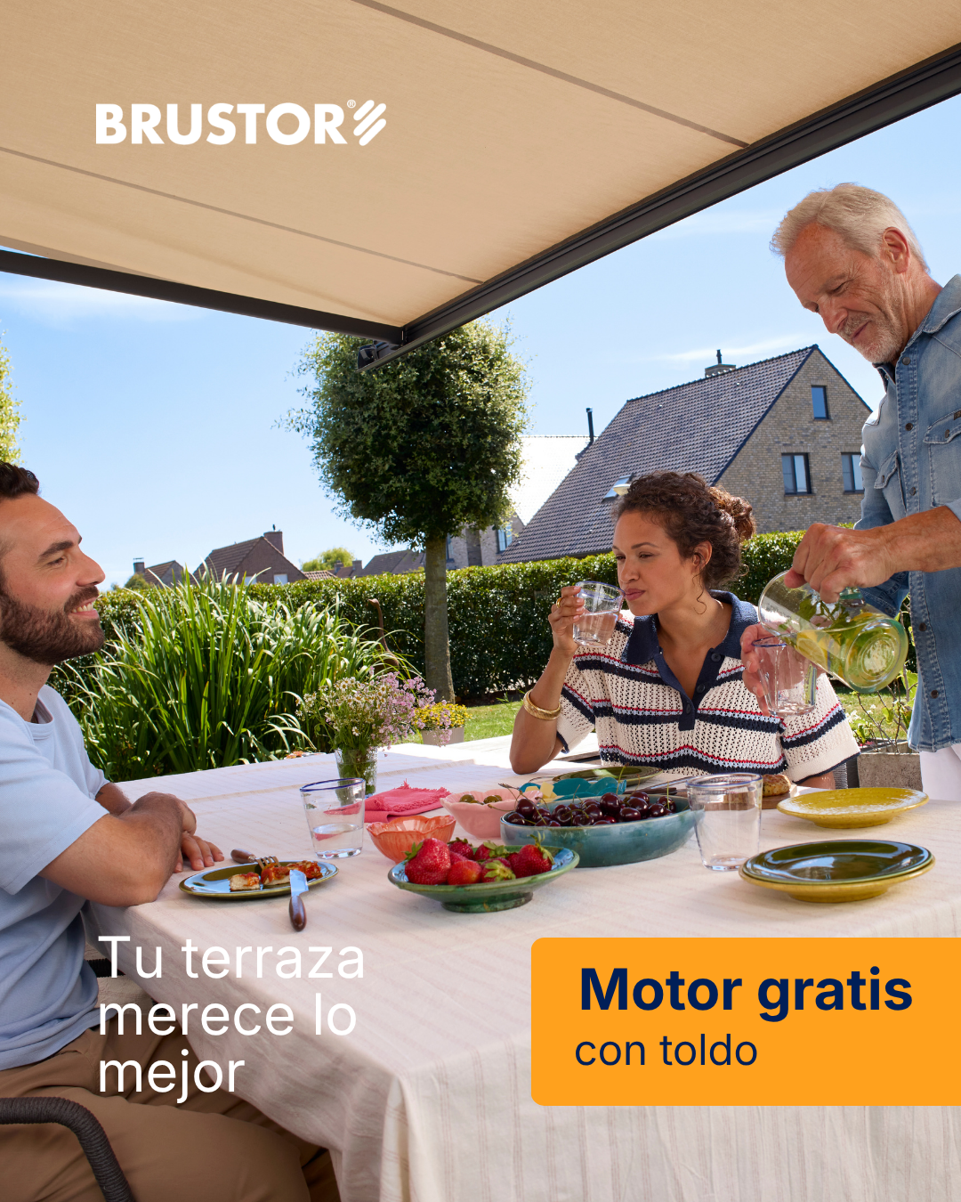 Toldo Brustor con motor gratis en la promoción de septiembre y octubre
